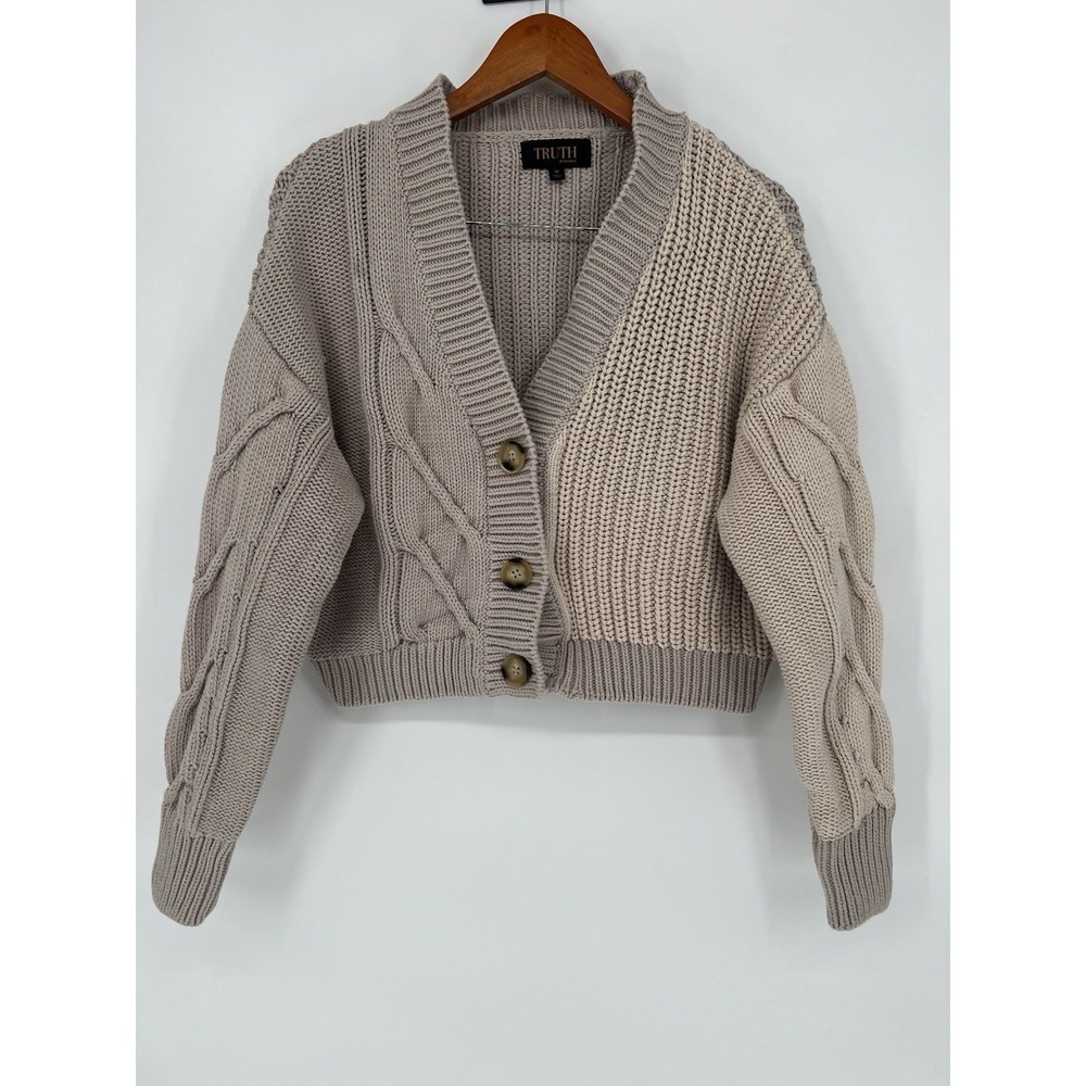 Truth Soul Armor‎ Multi-Knit Cardigan Sweater Size M
